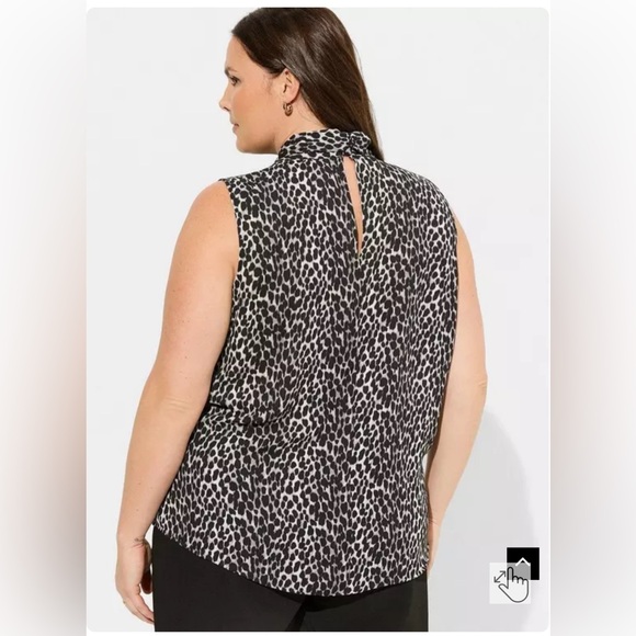 Torrid Georgette Tie Neck Sleeveless Blouse - Picture 4 of 5